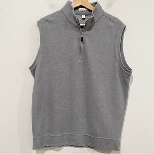 PETER MILLAR Sweater Vest Men's Medium Gray 1/4 Zip Pullover MF17K35 Golf